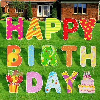 La carta 4mm dell'iarda di Corflute ha ondulato i segni di plastica dell'iarda di compleanno