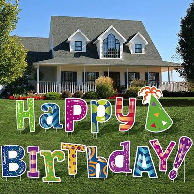 le lettere dell'iarda di 3mm 4mm Coroplast hanno ondulato il segno di plastica di buon compleanno