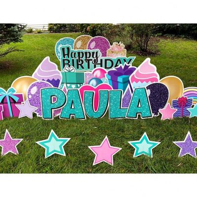 le lettere dell'iarda di 3mm 4mm Coroplast hanno ondulato il segno di plastica di buon compleanno