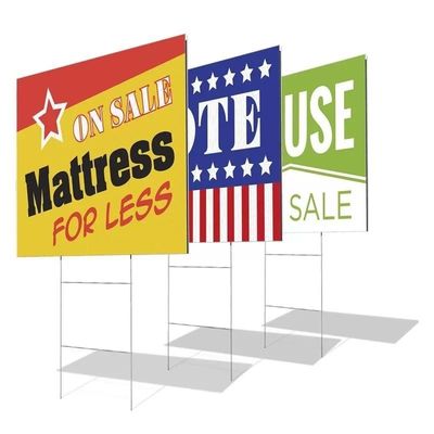 PP Corflute Sign Corrugated Plastic Yard Coroplast Sign Lightweight Personalizzato