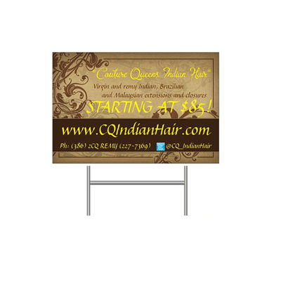 I pp hanno ondulato i segni di plastica dell'iarda dell'interno/pubblicità all'aperto con i pali di H